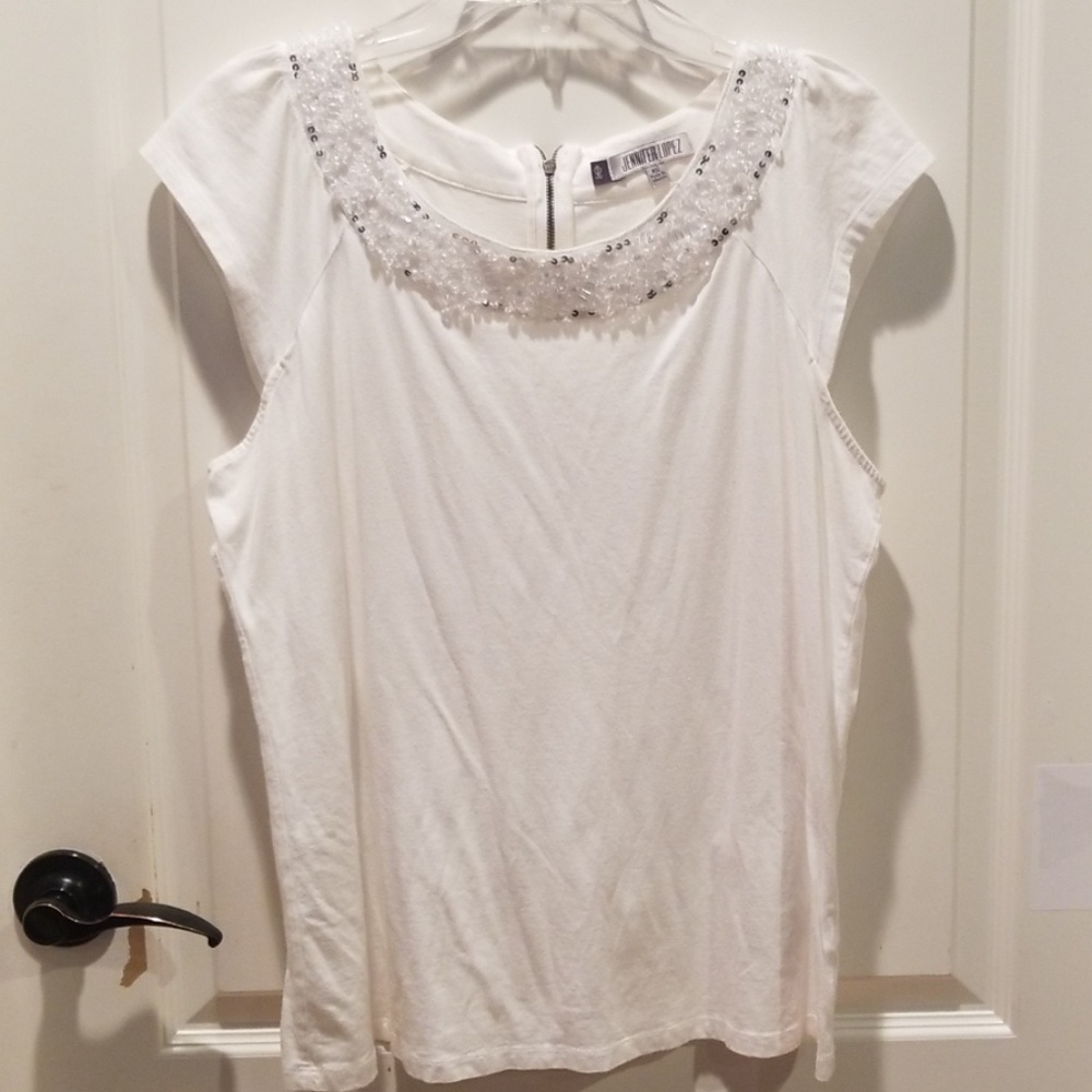 Dressy, embellished collar top